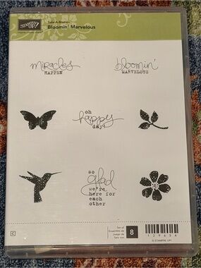 Stampin' Up! Bloomin' Marvelous Stamp Set - White/Green
